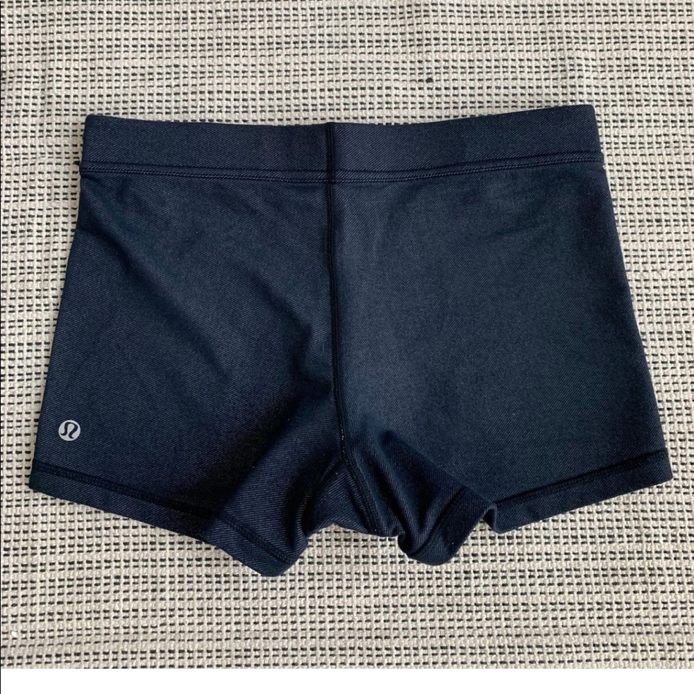 lululemon slub denim yoga shorts